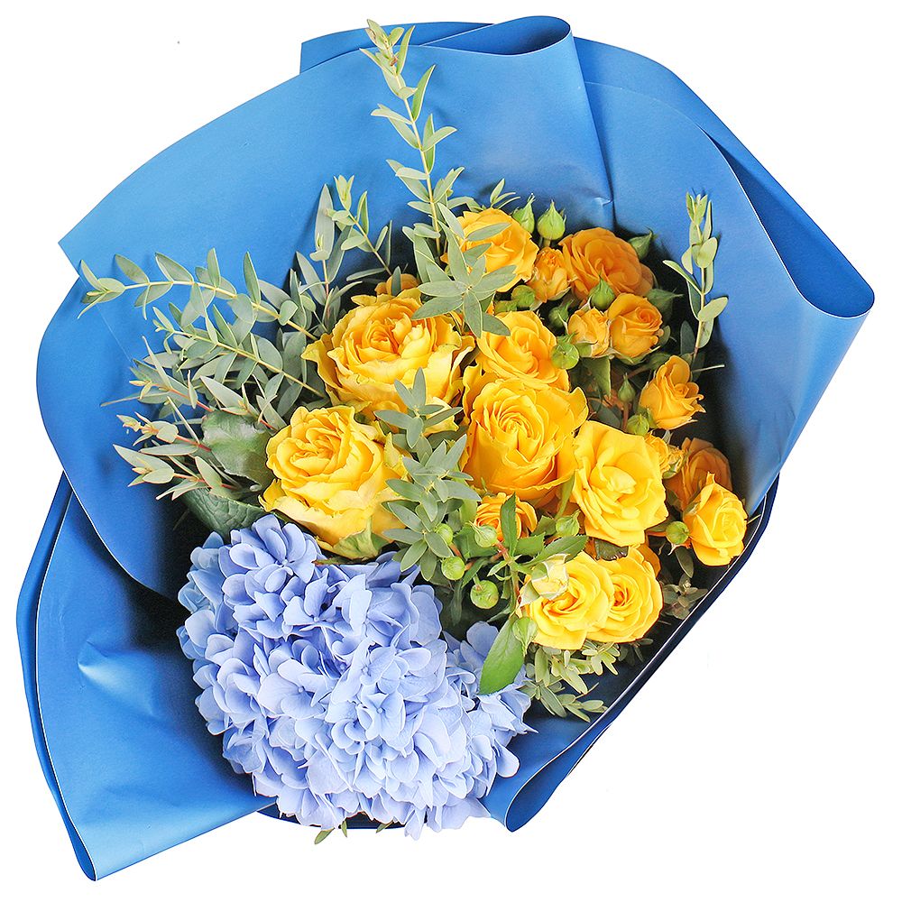Blue and yellow bouquet Blue and yellow bouquet