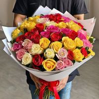 101 разноцветная роза Лемингтон