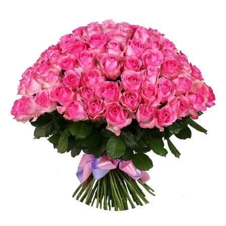 Букет 101 рожева троянда Київ