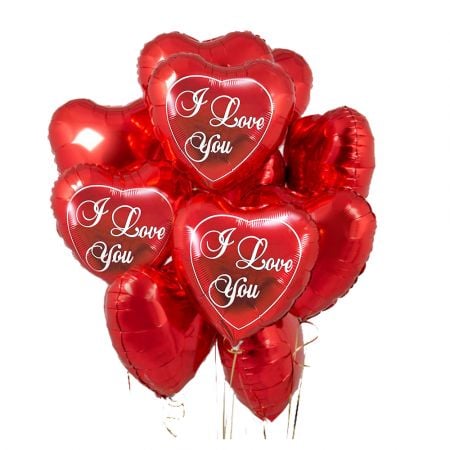 15 red heart balloons Gottingen