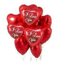 15 red heart balloons Luckau