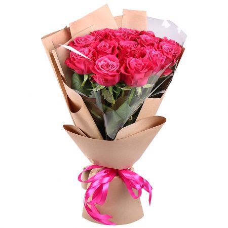 15 hot pink roses Avangard