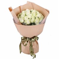 25 білих троянд крафт Бургос