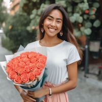25 coral roses Glodeni