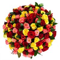 100 разноцветных роз Фресно