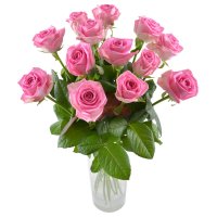 Букет Тет-а-тет 13 рожевих троянд Н\'юарк