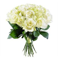 Диамант - Бизнес букет - Розы белые 25 шт Воложин