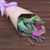 3 tulips and lavender (Price from 3pcs.) Grodno