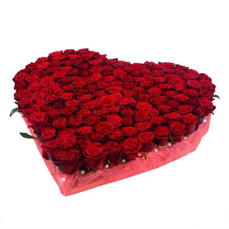 Серце із троянд  (145 троянд)