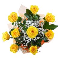 Квіти поштучно жовті троянди Калофер