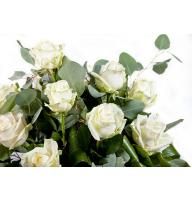 White roses by the piece Bunde