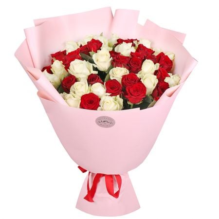 51 red and white roses Vercelli
