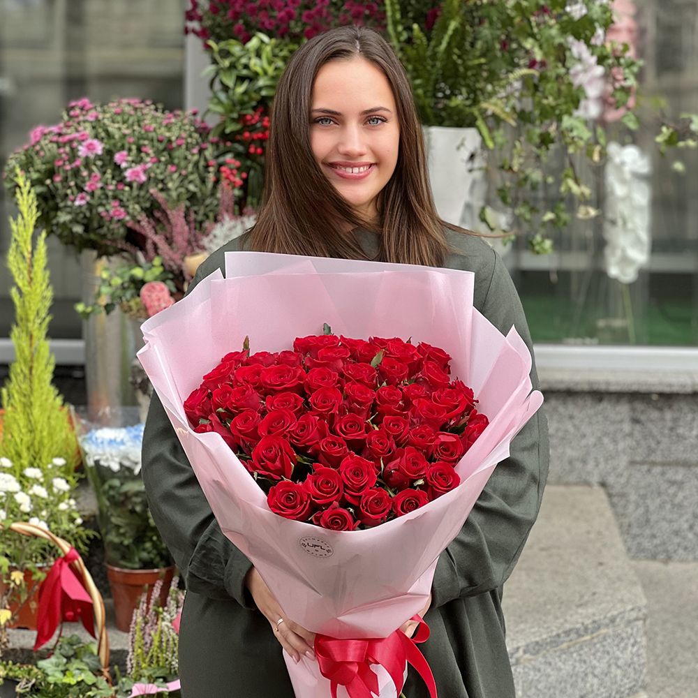 51 красная роза  Харьков