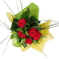 5 червоних троянд + Raffaello Горностаєвка