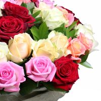 Букет 51 троянда З різнокольорових троянд (51 шт.) Унгени