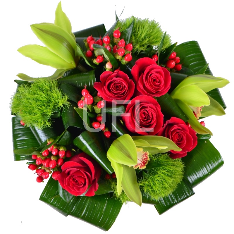Bouquet of flowers Red-and-green
													