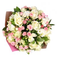 Букет цветов Бело-розовый Хэфэй
														