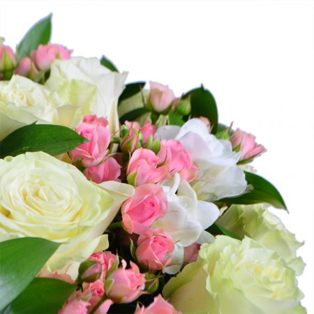 Букет цветов Бело-розовый
													