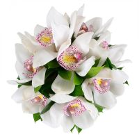 White Orchid wedding bouquet polyanica