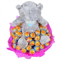 Lollipop bouquet with teddy Codru