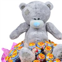 Lollipop bouquet with teddy Yavne