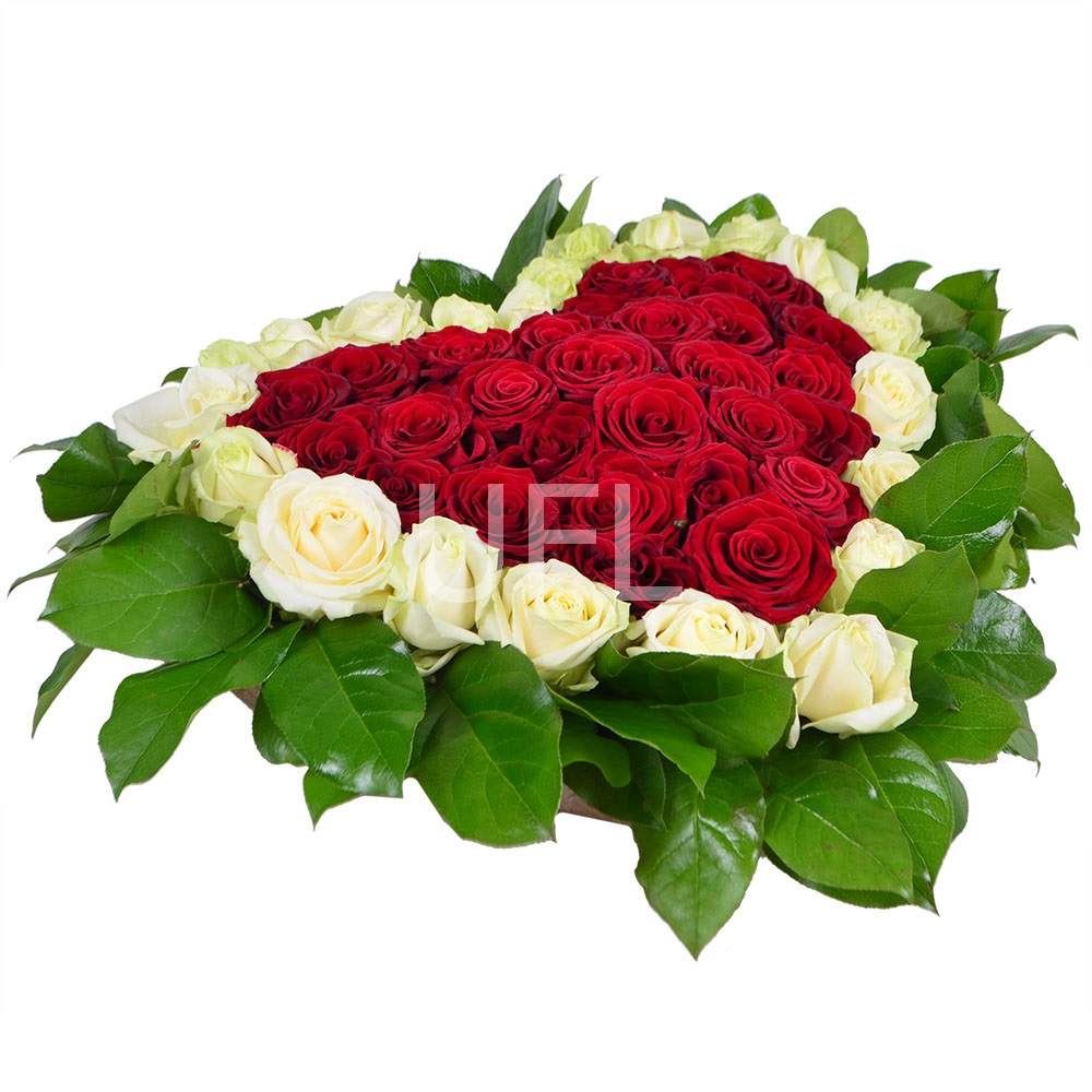  Bouquet Red-and-white heart
                            