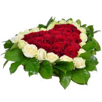  Bouquet Red-and-white heart Alma-Ata
                            