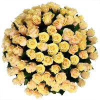 Шикарный букет роз 101 кремовая роза Меденичи