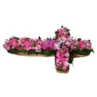 Похоронний хрест з квітів Алмати