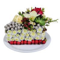  Букет Цветочный тортик Сан-Бруно
                            