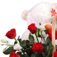 Flower Basket with Teddy Bear Montreal