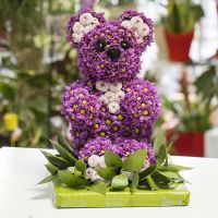 Игрушка из цветов - Лиловый мишка Портленд