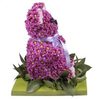 Игрушка из цветов - Лиловый мишка Дэнпасар