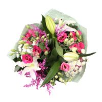 Микс от флориста Тани из 11 цветков в бело розовых тонах Trizen