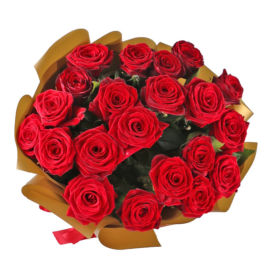 Букет цветов 21 роза красная