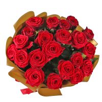 Букет квітів 21 троянда червона Біг-Беар