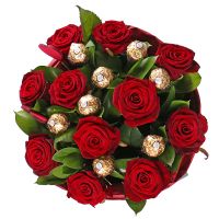 Букет роз с Днем Рождения 11 бордовых роз о. Тобаго