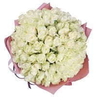 Букет 101 біла троянда Кайшядорис