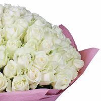 Букет 101 белая роза Кауфбойрен