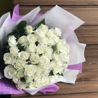 51 white roses Nizhnie Holohory