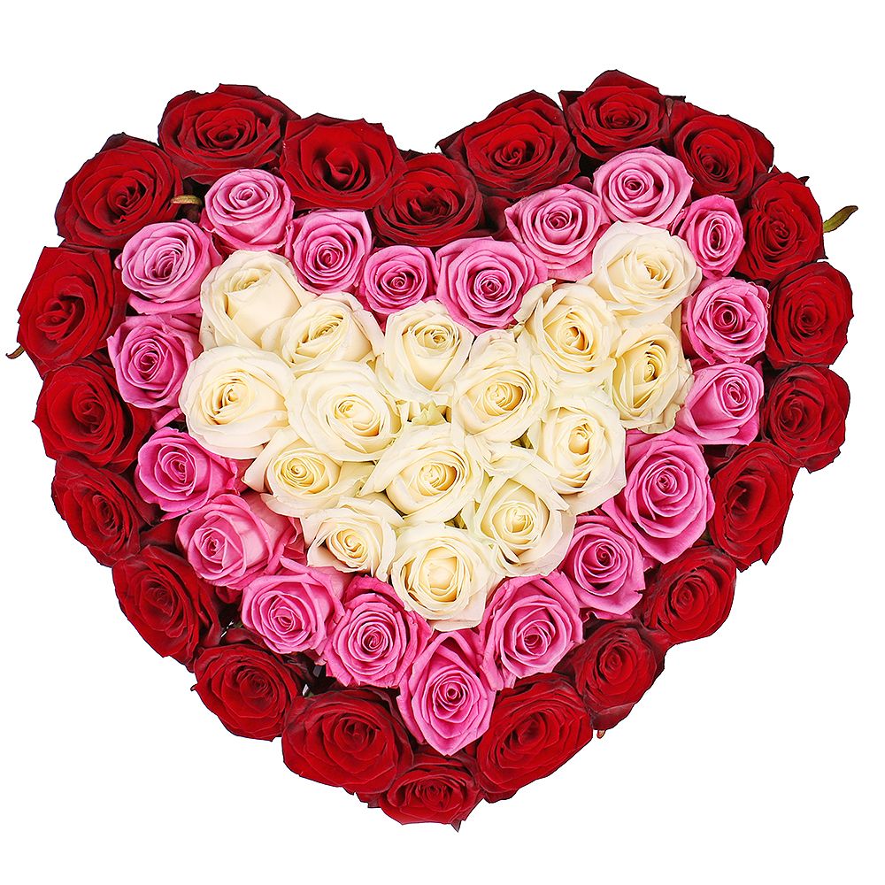 Multicolored heart of roses Multicolored heart of roses