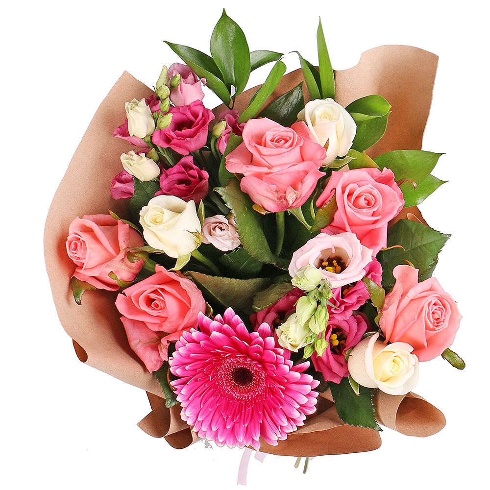 Открытка для женщины на день рождения с цветами