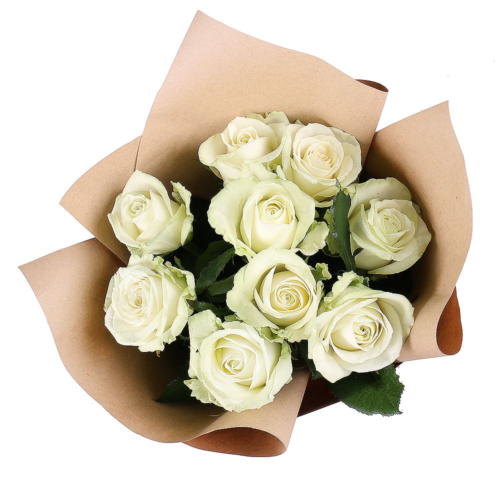 Букет з 9 білих троянд