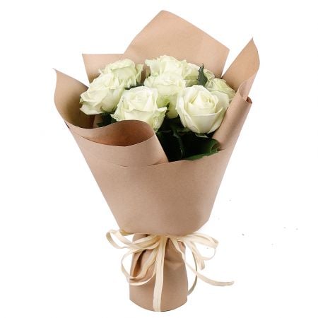 9 white roses Dnipro