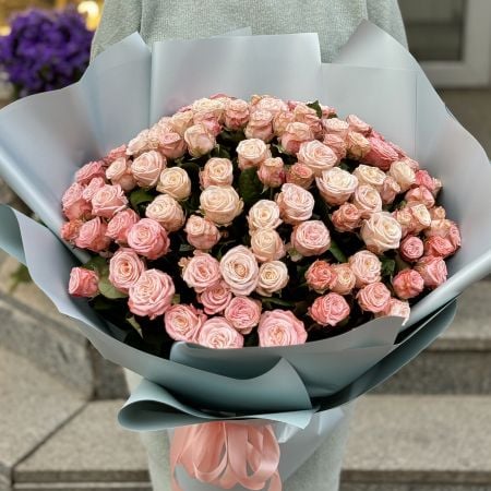 Акция! 101 розовая роза 40 см Киев