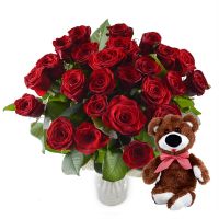 Promo! Ruby bouquet + teddy bear for free!!!   Krakow