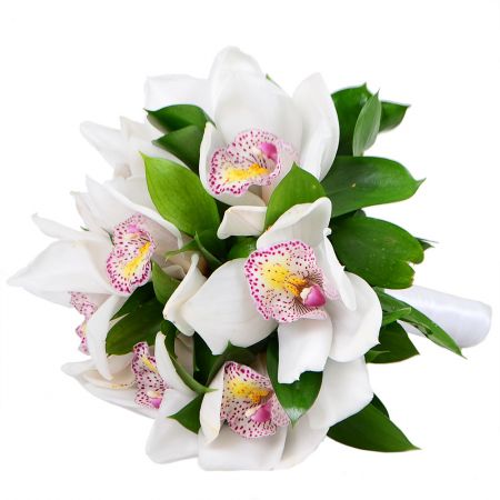 White Orchid wedding bouquet Kiev