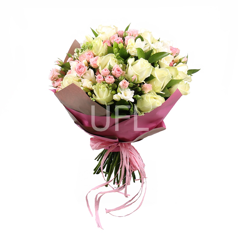 Букет цветов Бело-розовый
													
