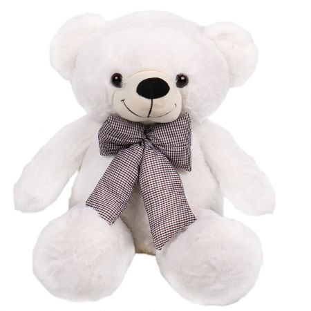 White teddy with a bow 60 cm Unkel