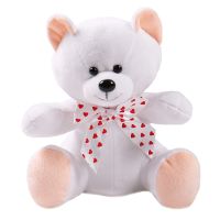 White teddy with hearts Kozmice